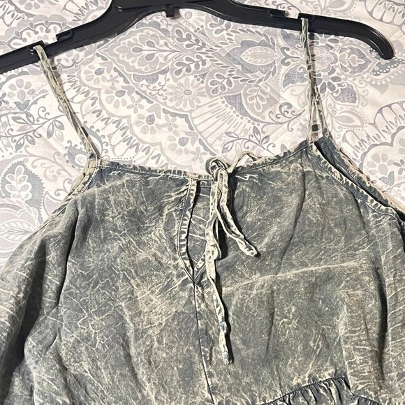 Altar'd State Green/Blue Mineral Wash Mini Dress Babydoll sz M - Picture 4 of 5